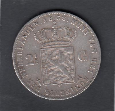 Beschrijving: 2 1/2 Gulden WILLEM III